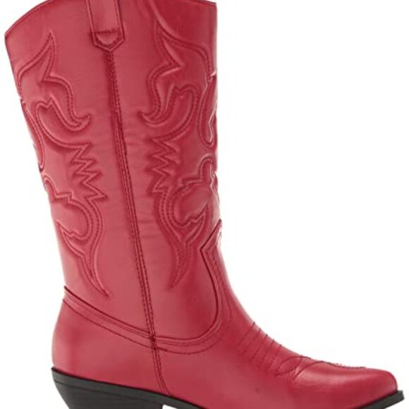 Women's Western Cowboy Stitched Pointed Toe Low Heel Ankle Boots - Picture 3 of 6